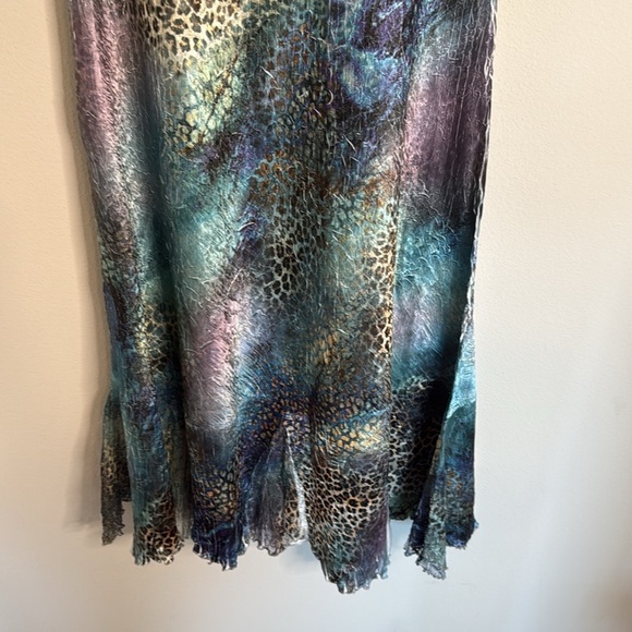 Komarov Leopard Tie Dye Sleeveless Midi Dress Size Large - Picture 4 of 7
